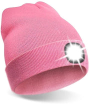 Cappello LED Ricaricabile per Attività Invernali, Rosa