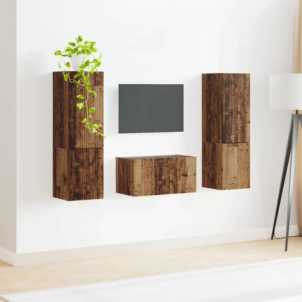 Set mobile TV 5 pcs Legno vecchio Legno multistrato 3409103