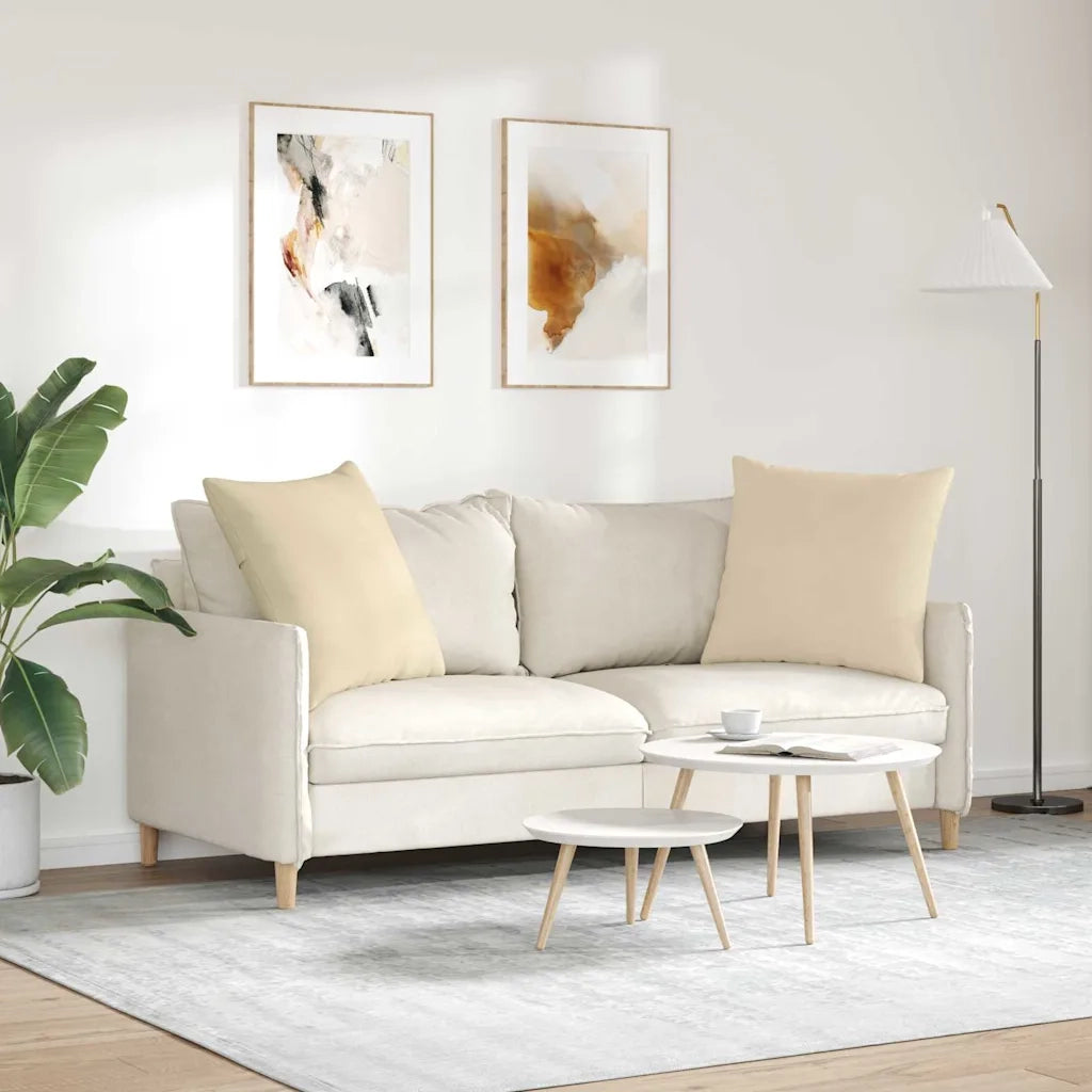 Cuscini da Divano 2 pcs Crema 80 x 80 cm Tessuto 42014073