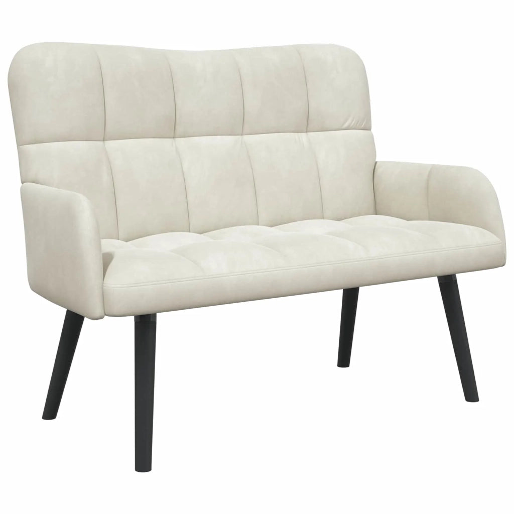 Sofa a Due Posti Crema 115 x 61 x 87 cm Velluto 42028947