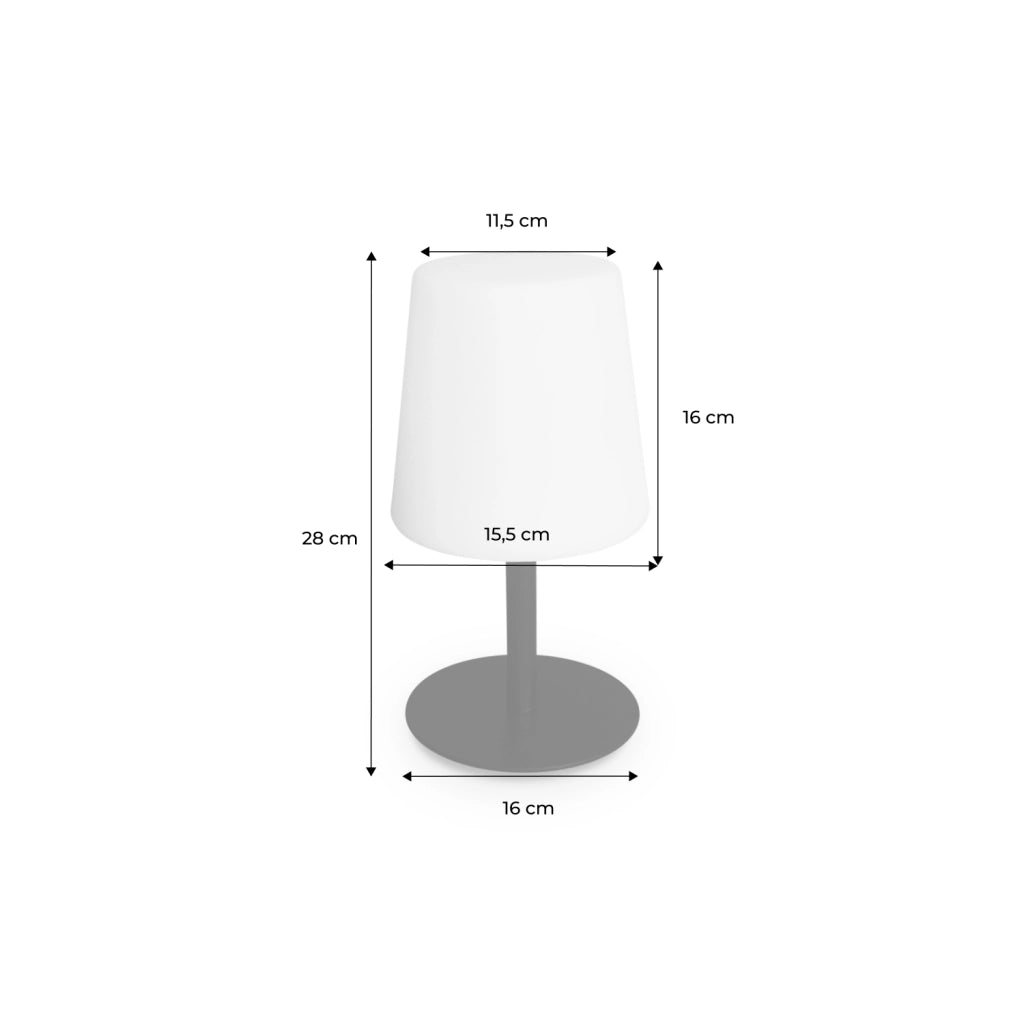Set di 2 lampada da tavolo led per interni/esterni, nero