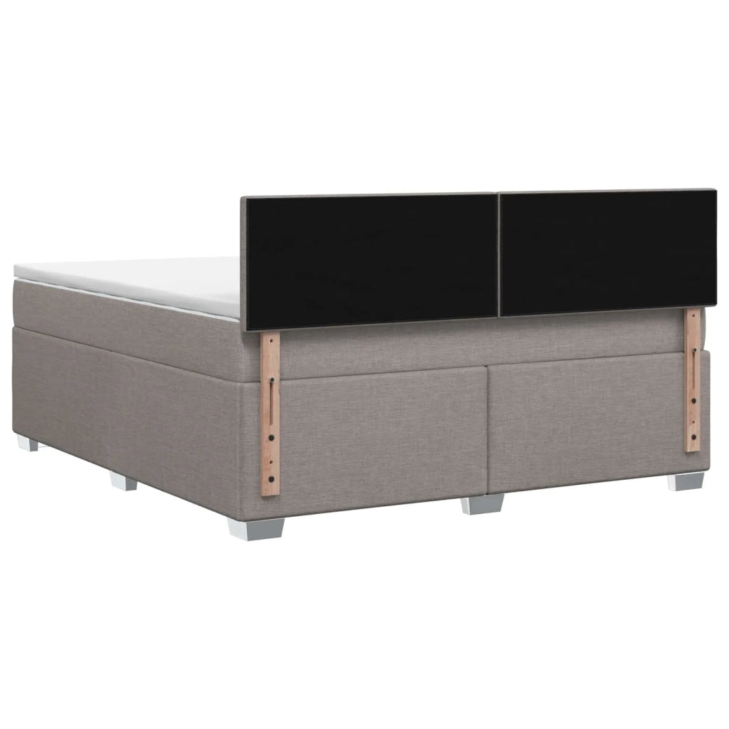Letto con Box Spring, Materasso e LED Tortora 180 x 200 cm 3452012