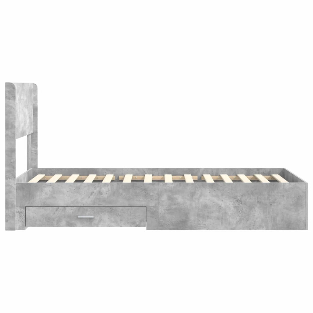 Struttura del letto con stoccaggio e testata Grigio Cemento 3414510