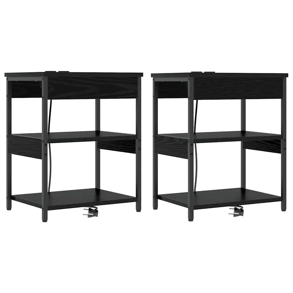 Armadio da Notte 2 pcs Rovere Nero 41 x 31 x 51 cm 859536