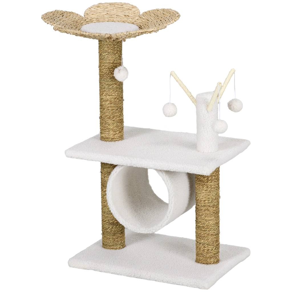 Arbre ¨¤ chat griffoir con tunnel e piattaforma ¨C Minimal ¨C 56x40x91 beige