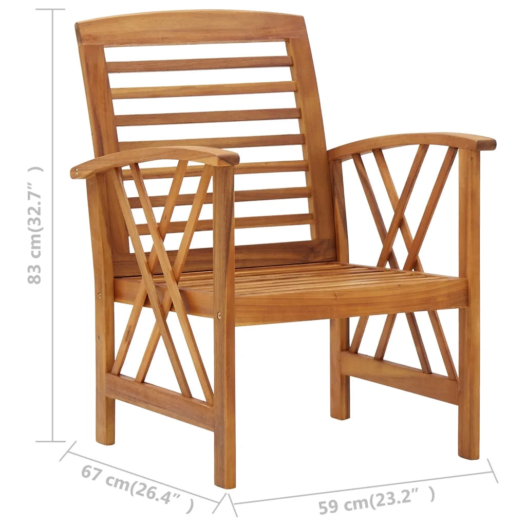 Sedie da Giardino 2 pz in Legno Massello d'Acacia 310266