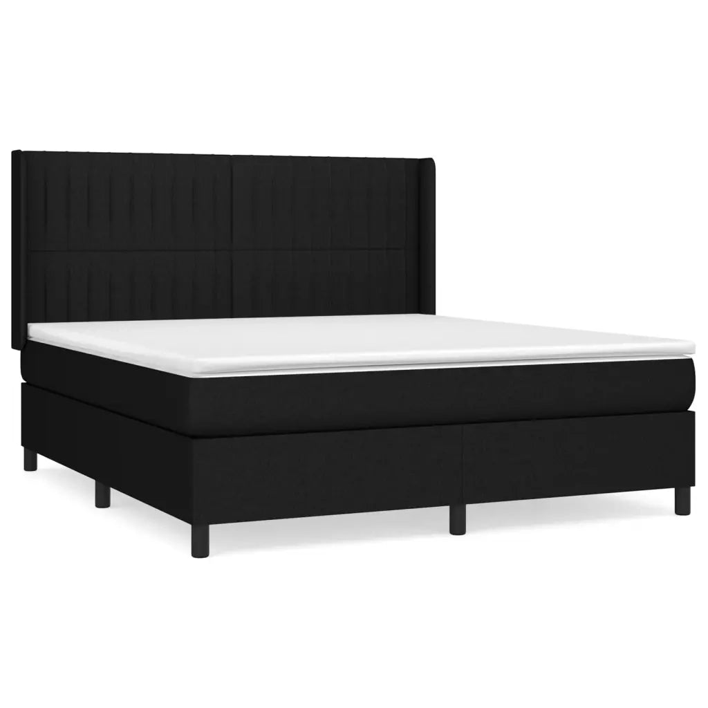 Giroletto a Molle con Materasso Nero 160x200 cm in Tessuto 3131603