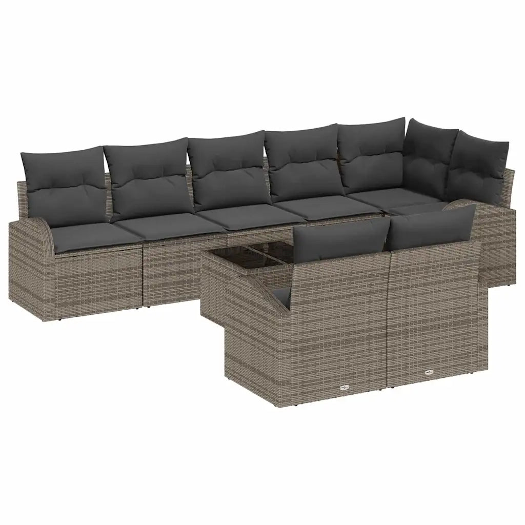 Set Divano da Giardino Grigio 55 x 55 x 37 cm polyrattan 3346099