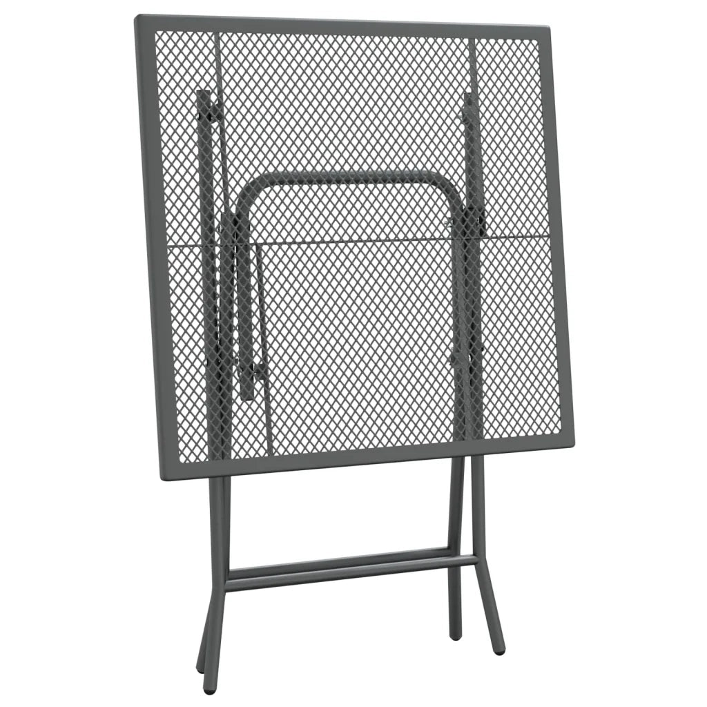 Set da Pranzo per Giardino 3pz | Set Salotto da Giardino Rete Metallica Espansa Antracite