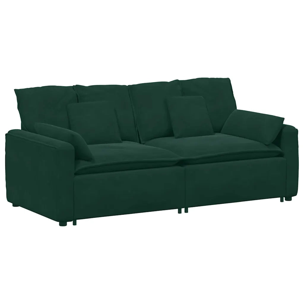 Divano Modulare con Cuscini Verde Scuro 3321131