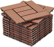 Set di Lastre WPC 8 m², lastre stabili per balcone e giardino marrone 30x30cm
