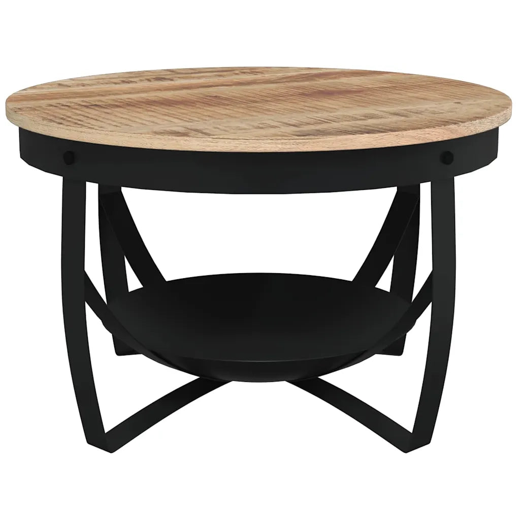Tavolino da Salotto Ø68x43cm in Legno di Mango Grezzo 320794