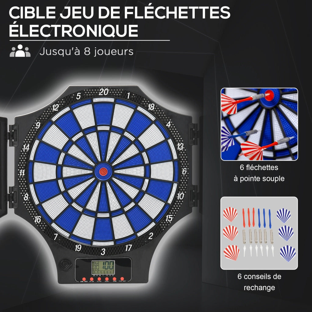 Bersaglio Freccette Elettronico ¨C Xylo ¨C 31 Giochi 8 Giocatori Display LCD Nero