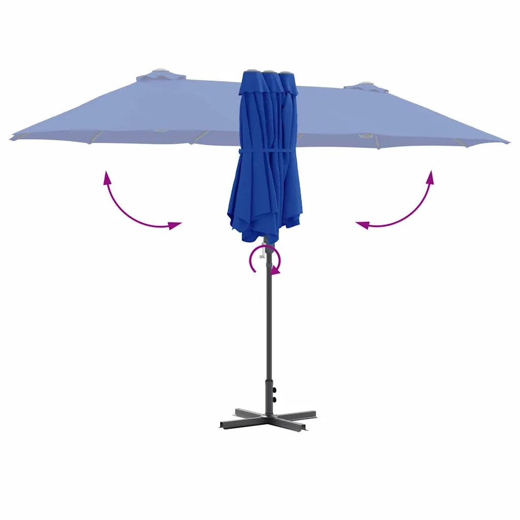 Ombrello da giardino Azzurro 370 x 197 x 239 cm 42003372