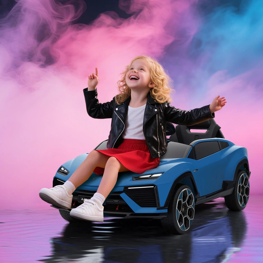 Auto elettrica per bambini ¨C zephmum ¨C Blu, 12V, telecomando