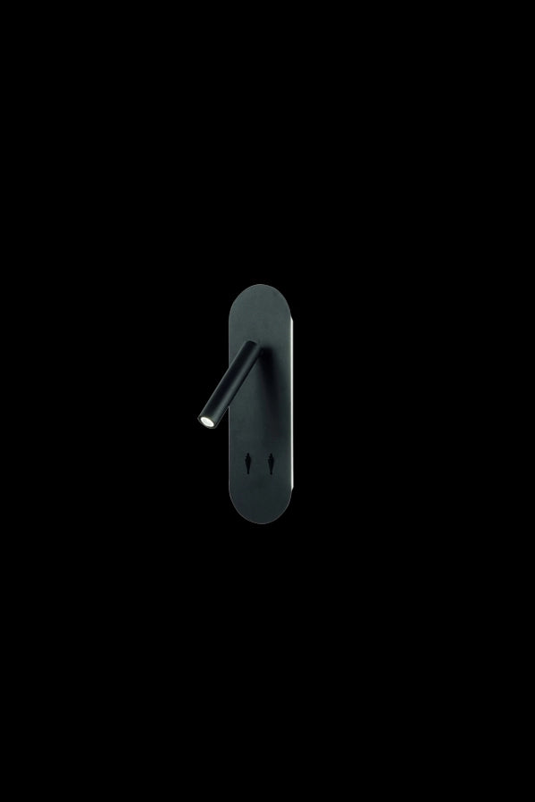 APPLIQUE PLATE A LED NERO LED 8W 3000K 560LM ORIENTABILE