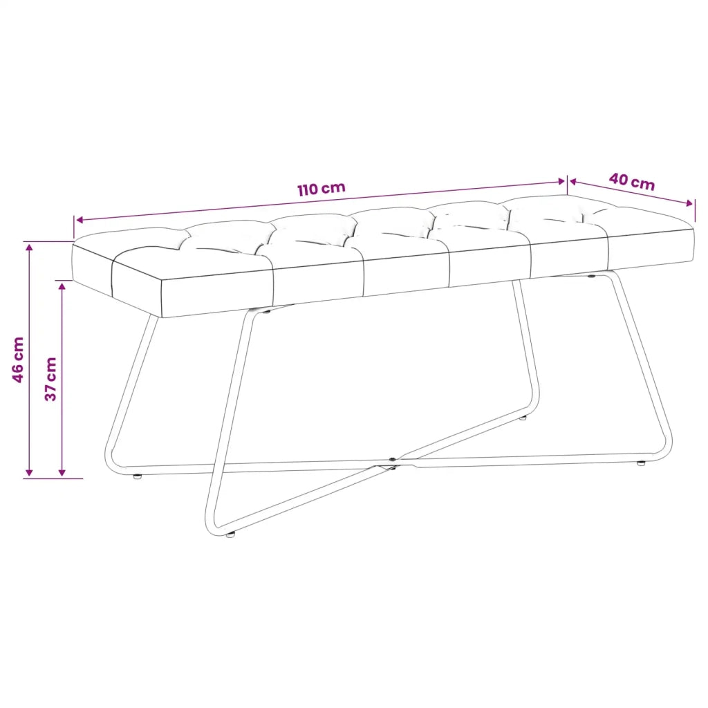 Panchina con bottoni imbottiti Giallo Scuro 110 x 40 x 46 cm 42038380