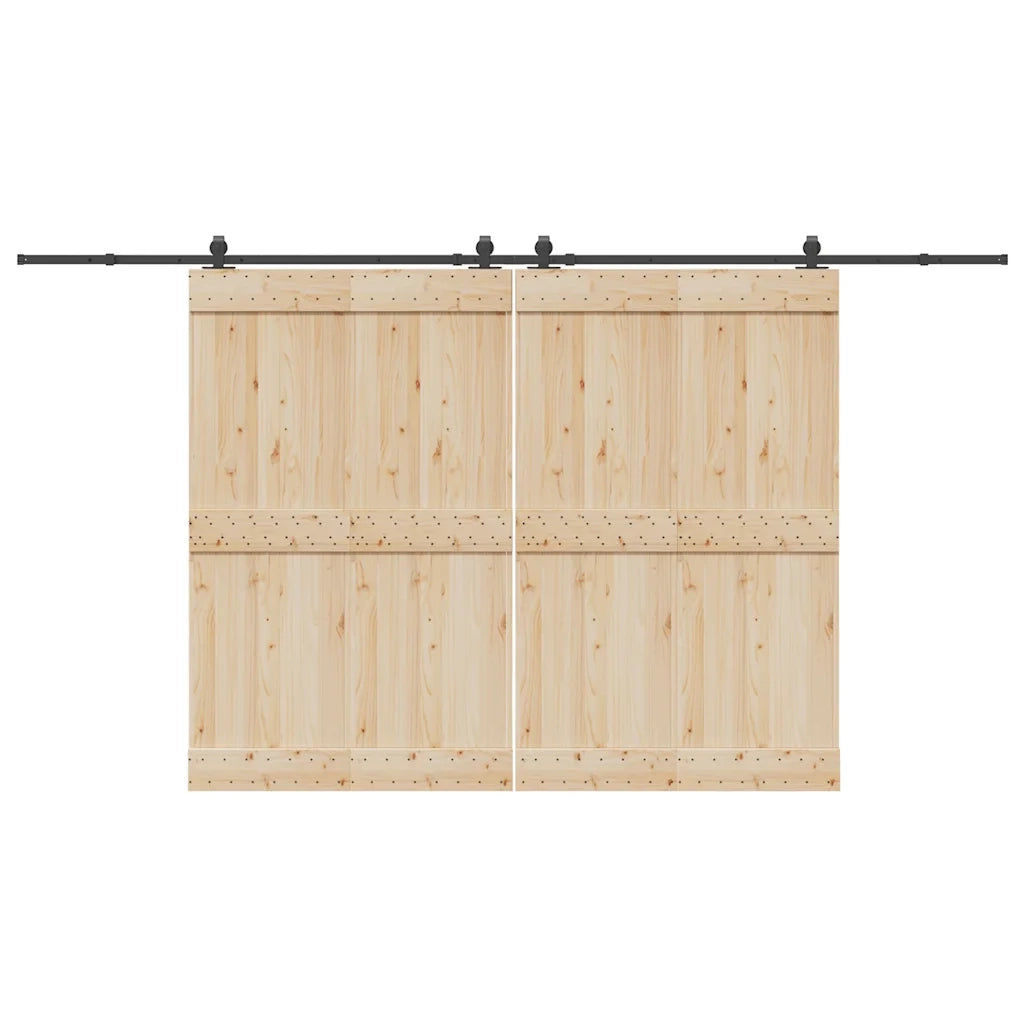 Kit di Binari per Porte Scorrevoli 400 cm Acciaio Nero 3295786