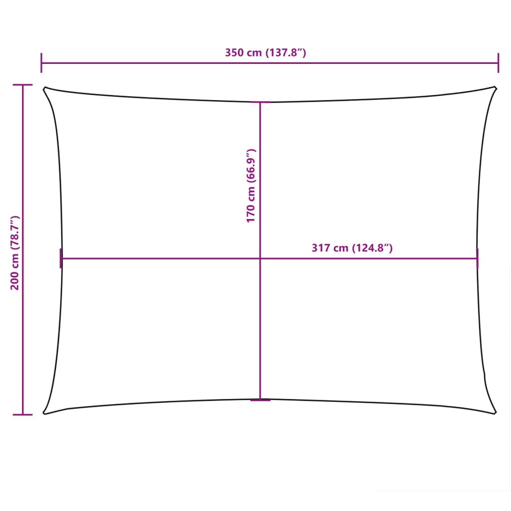 Parasole a Vela Oxford Rettangolare 2x3,5 m Marrone 135806