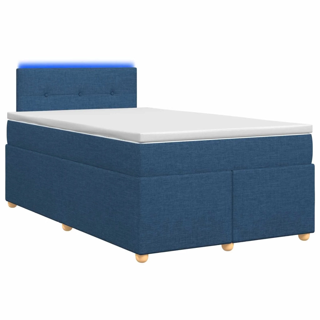 Letto box spring con materasso Blu 120 x 190 cm Tessuto 3452379