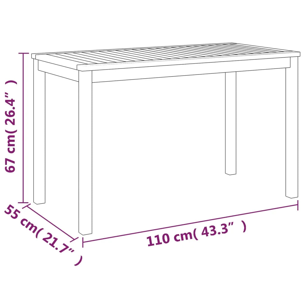 Set da Pranzo da Giardino 3pz con Cuscini Legno Massello Acacia 319722