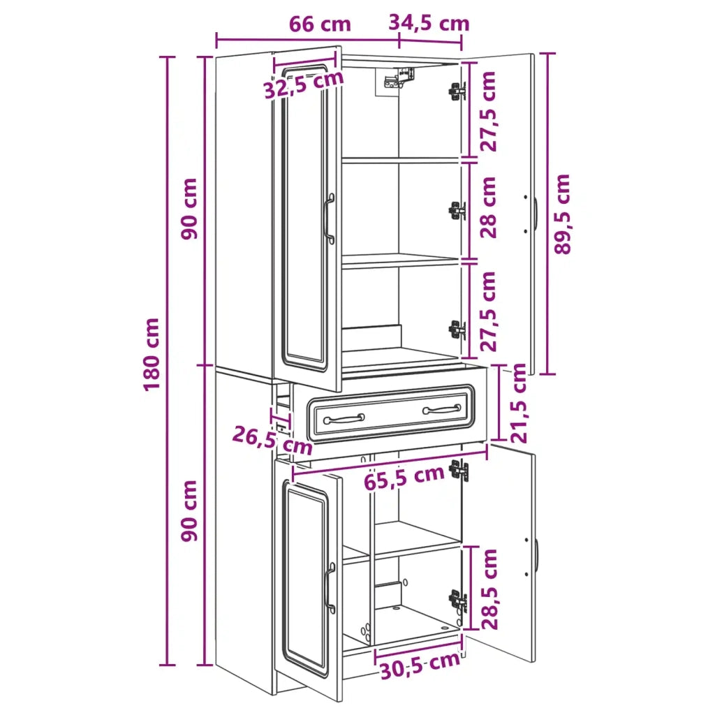 Set di armadi 2 pz Grigio Cemento Legno ingegnerizzato 3416991