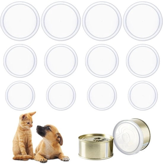 Set di Coperture in Alluminio 12 pezzi - Coperture in Alluminio Transparenti - Set di 3 Misure - 75/85/100 mm - Resistenti e Lavabili - Adatti per Ciotole per Gatti/Cani - Coperture per Ciotole Alimentari
