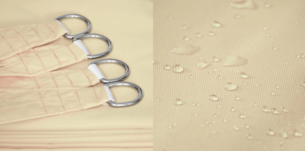 AIO FACTORY Vela ombreggiante impermeabile 4x3 m Beige - Soluzione per ombrelloni da giardino