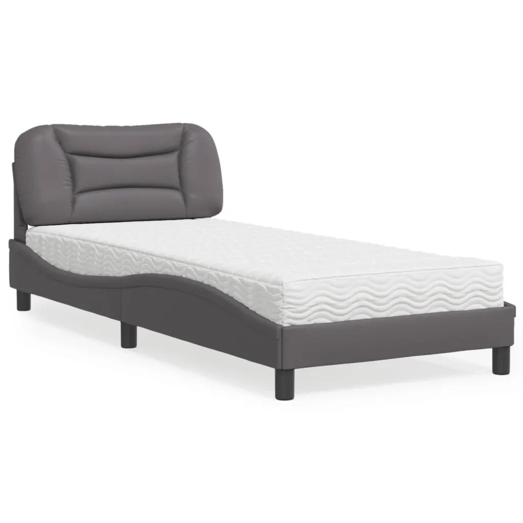 Letto con Materasso Hvar Grgio 80x200 cm in Similpelle