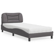 Letto con Materasso Hvar Grgio 80x200 cm in Similpelle