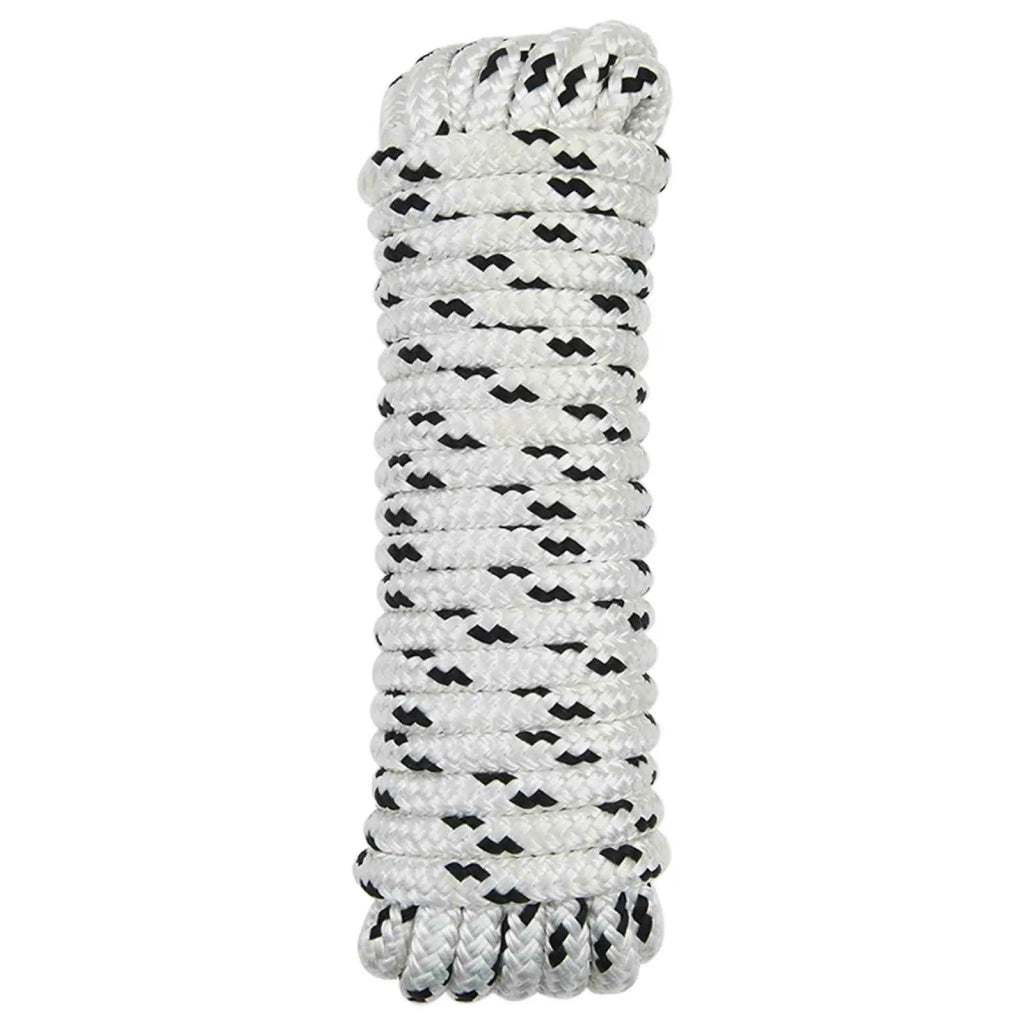 Corda da Barca 9 m 2 Bianco e Nero Poliestere 42029767