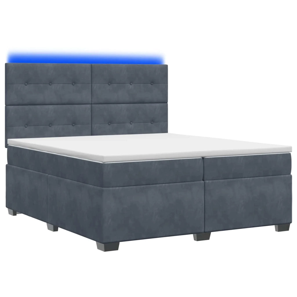 Letto box spring con materasso Grigio Scuro 200 x 200 cm 3455175