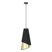 Lampada sospesa MODA asimmetrica nera oro 1xE27 Emibig