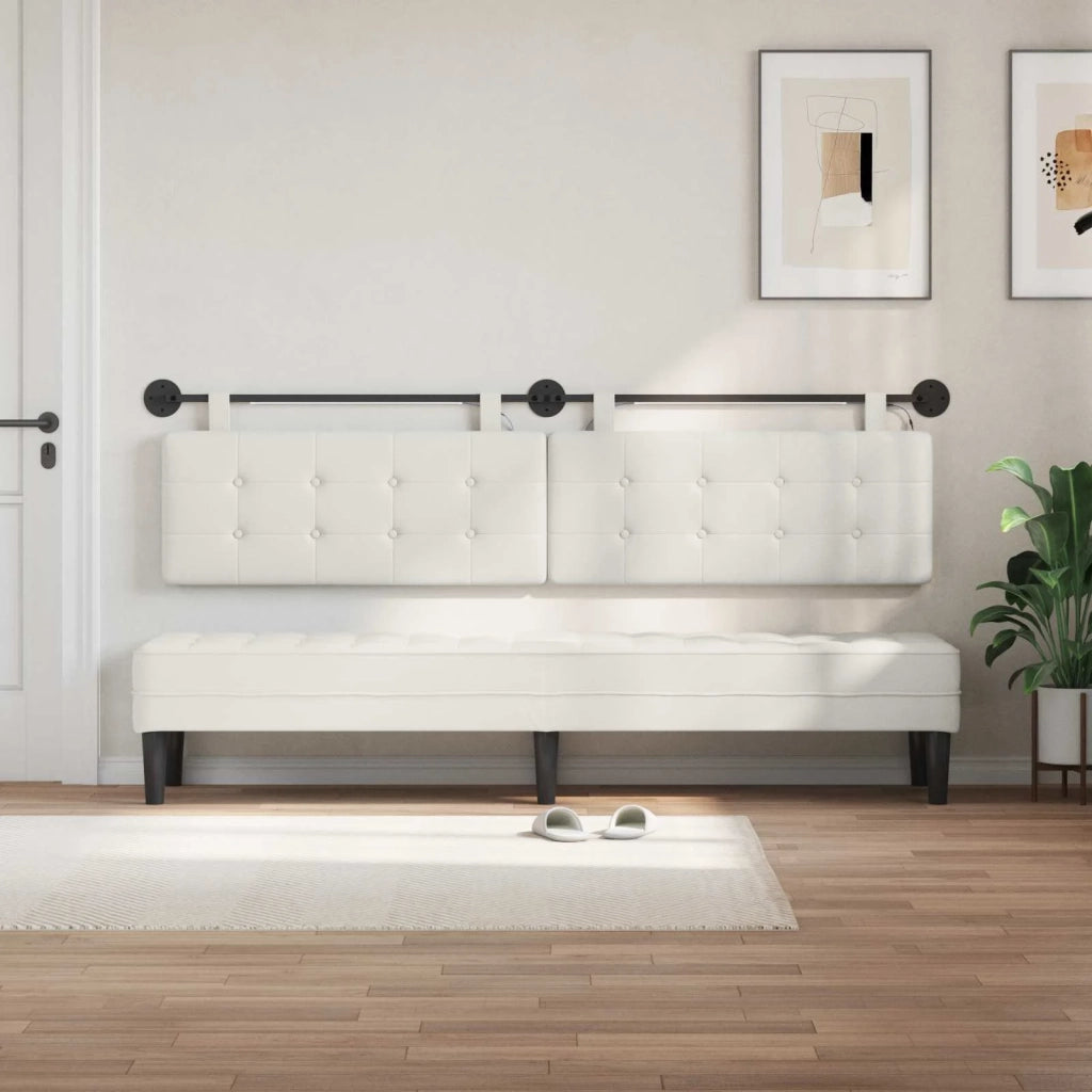 Testiera | Testata sospesa Con luce LED Bianco Similpelle