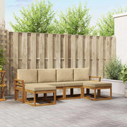Set di divani da esterno con cuscino 6 pcs Naturale e Beige 3366781