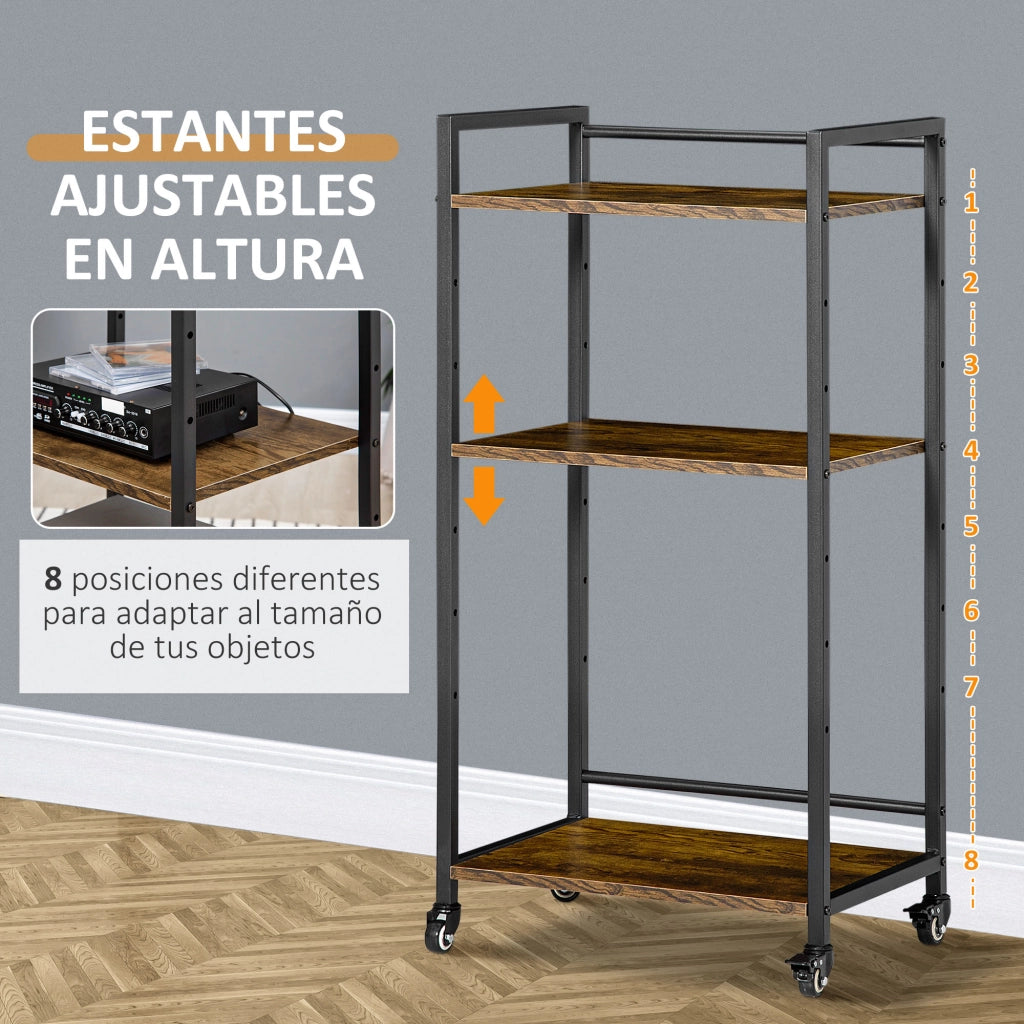 Scrivania con cassettiera e scaffale ¨C zephmum ¨C marrone 50x35x100,5 cm