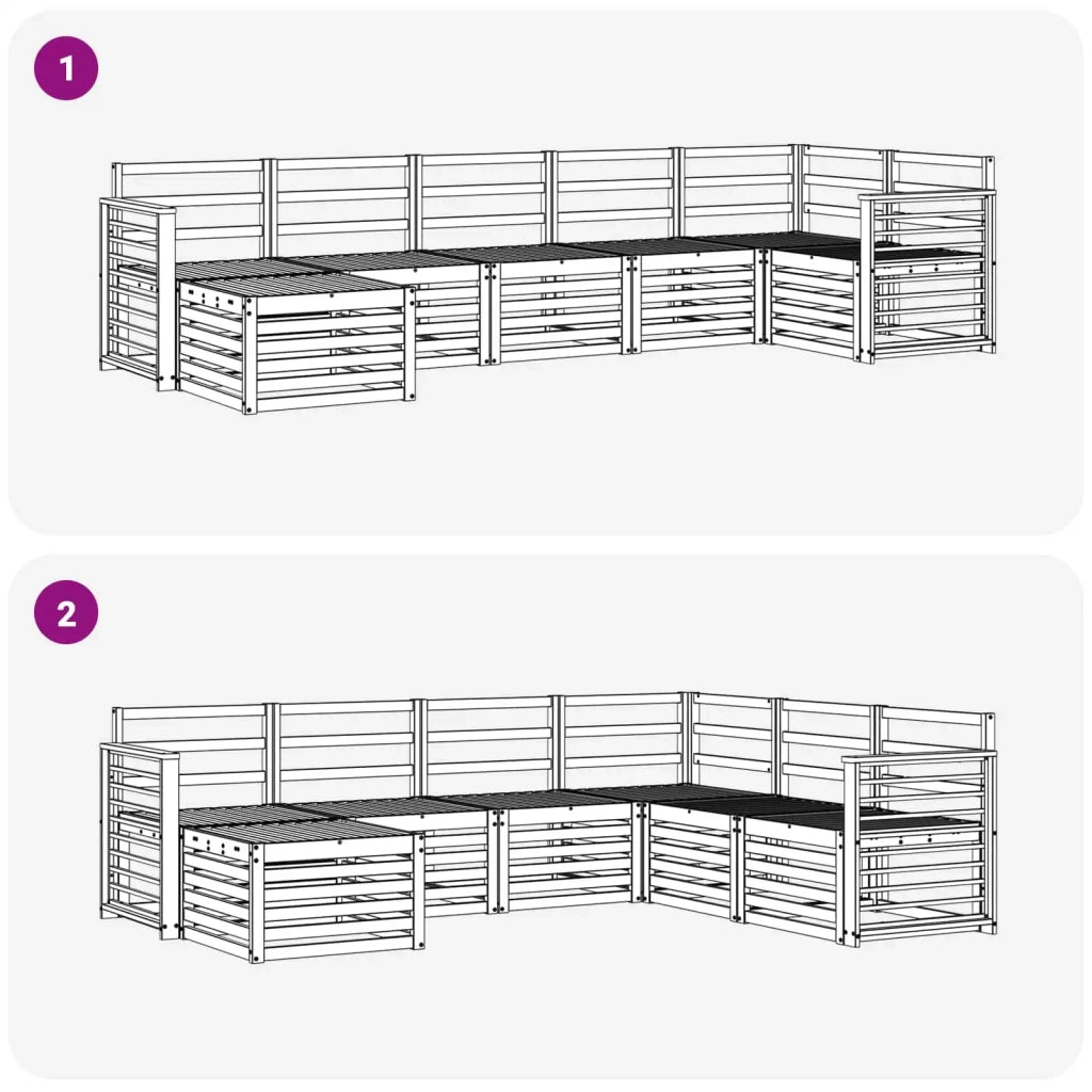 Set di divani da esterno 7 pcs Bianco 3392204
