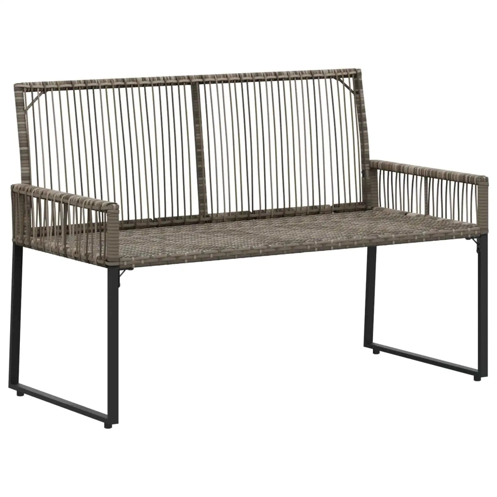 Panchina da esterno 4 pcs Grigio e Blu Navy polyrattan 42025162