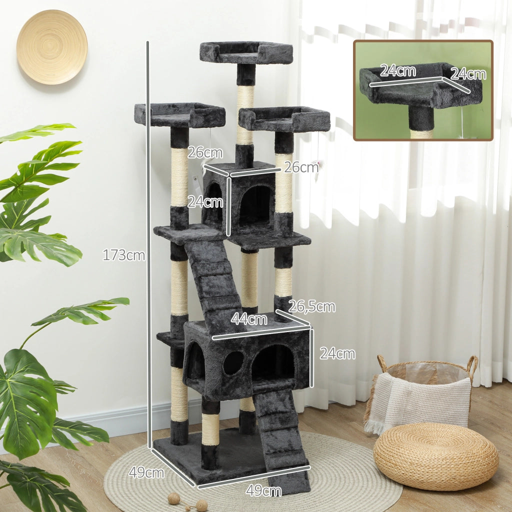 Albero tiragraffi per gatti ¨C Minimal ¨C Grigio 173 cm