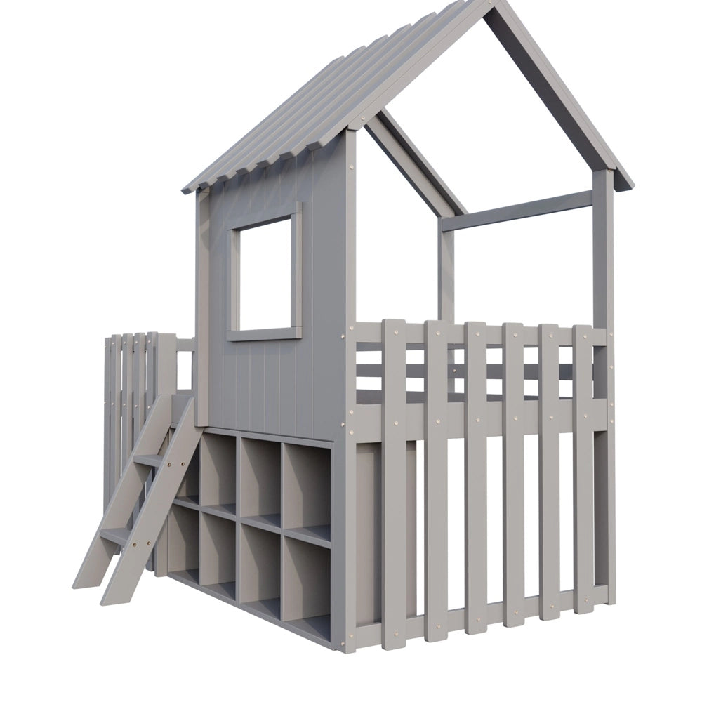 Letto casa bambini - Xylo - 90x200 cm legno grigio