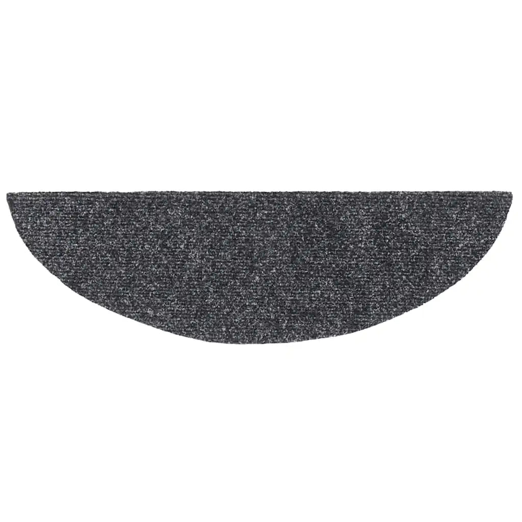 Tappetini per scale autoadesivi 30 pz 56x17x3 cm Grigio scuro semicircolari 3365680