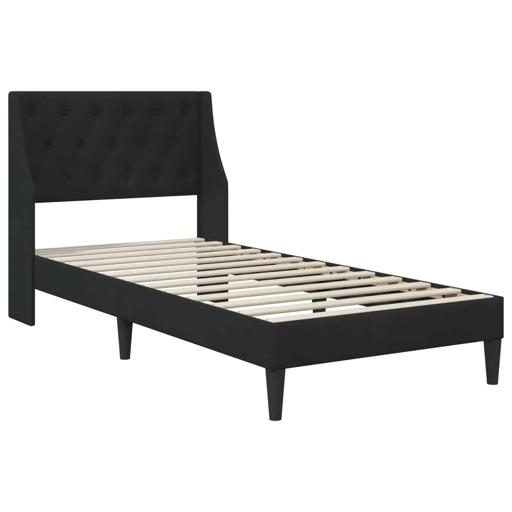 Struttura letto con materasso Nero 80 x 200 cm Velluto 3414763
