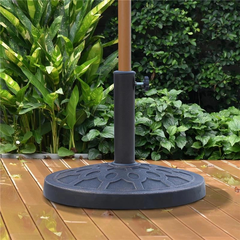 BASE PER OMBRELLONE ROTONDO PER PALI DA 38 E 48 MM IN RESINA E ACCIAIO Ø45 CM BRONZO