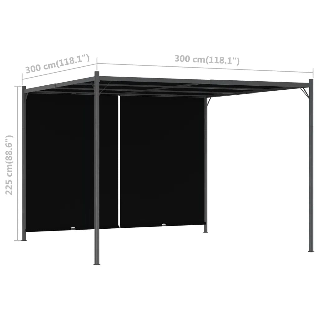 Pergola da Giardino con Tetto Retrattile-Gazebo da giardino 3x3 m Antracite
