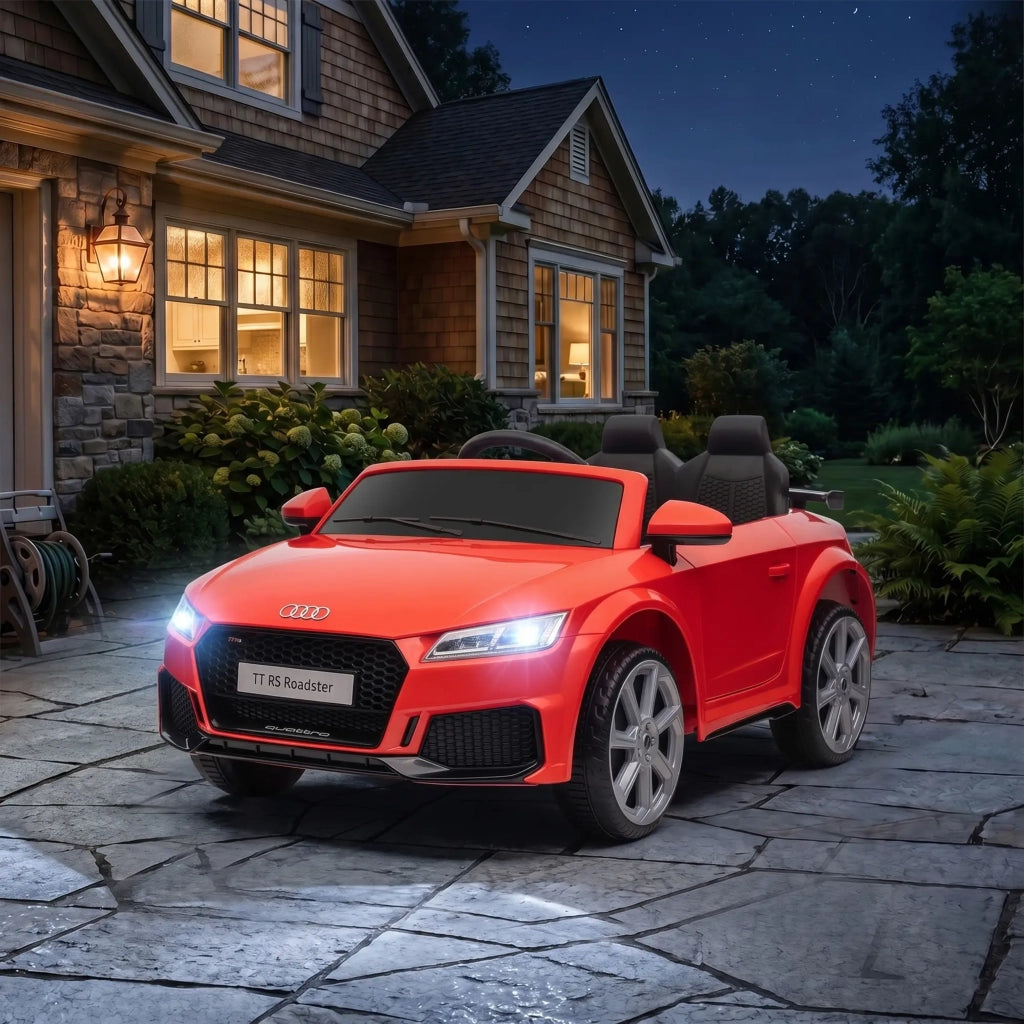 Macchina Elettrica per Bambini Licenza Audi TT con Telecomando e Fari LED Rosso