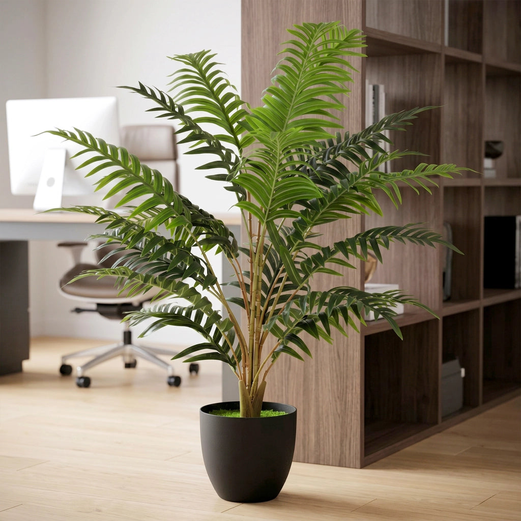 Pianta Artificiale Felce ¨C Minimal ¨C Verde, Vaso Nero, PEVA