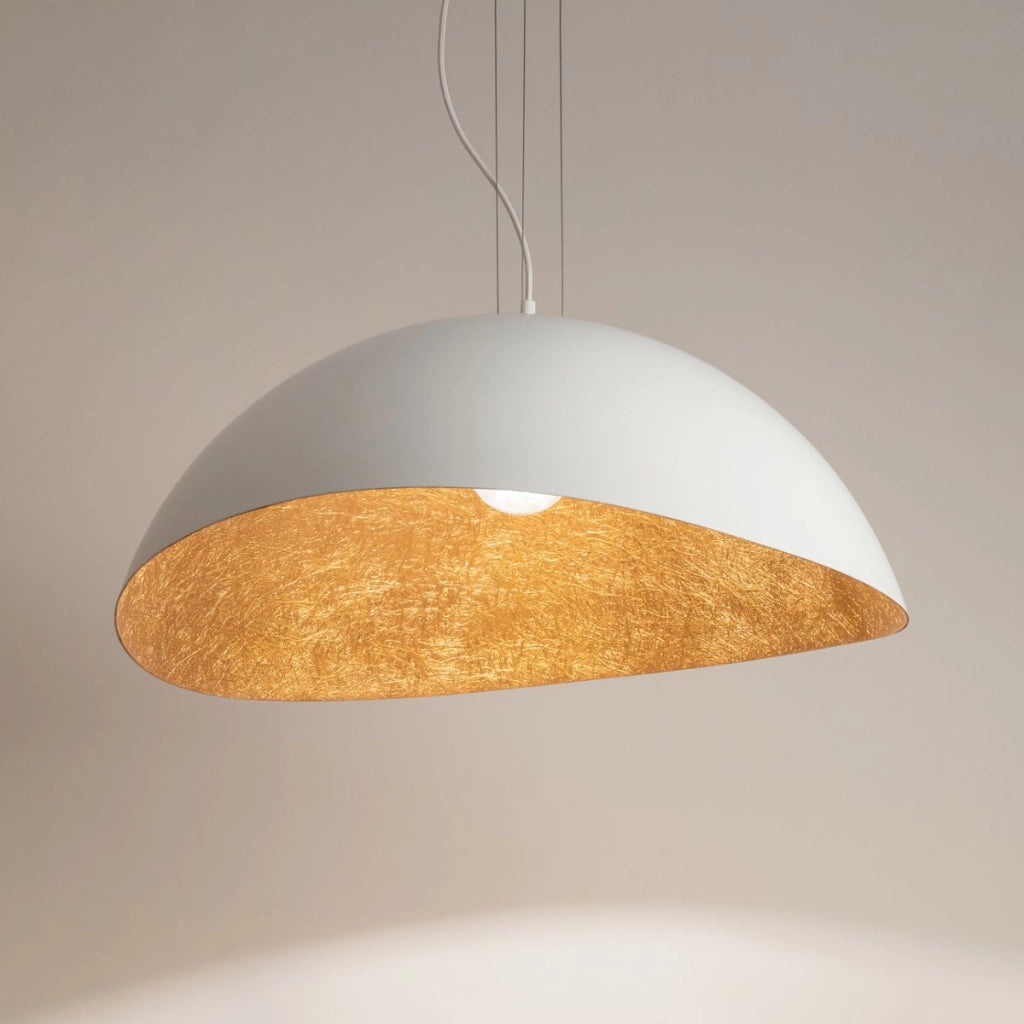 Lampada a sospensione Solaris bianco rame 89cm E27 Sigma
