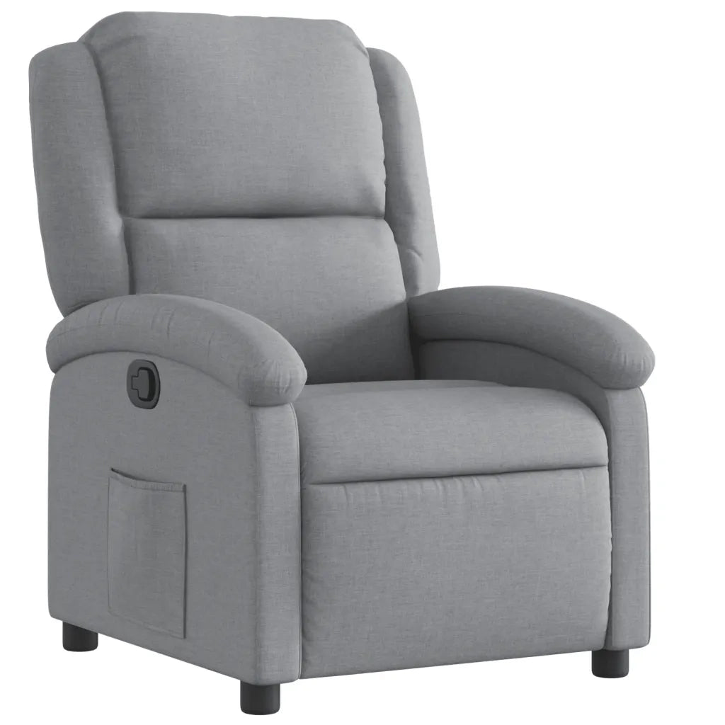 Poltrona Reclinabile in Tessuto Grigio Chiaro 371751