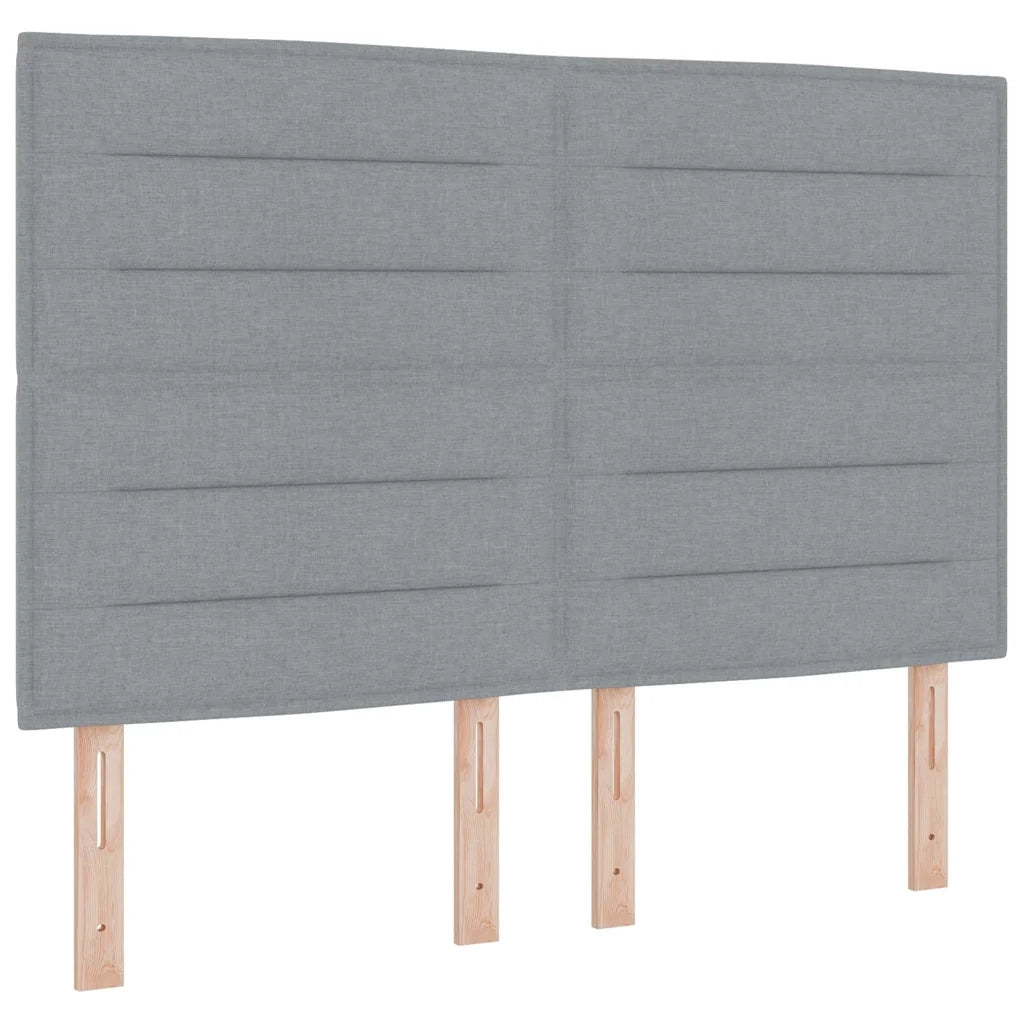 Letto a Sorgente LED Grigio chiaro 140 x 200 cm Tessuto