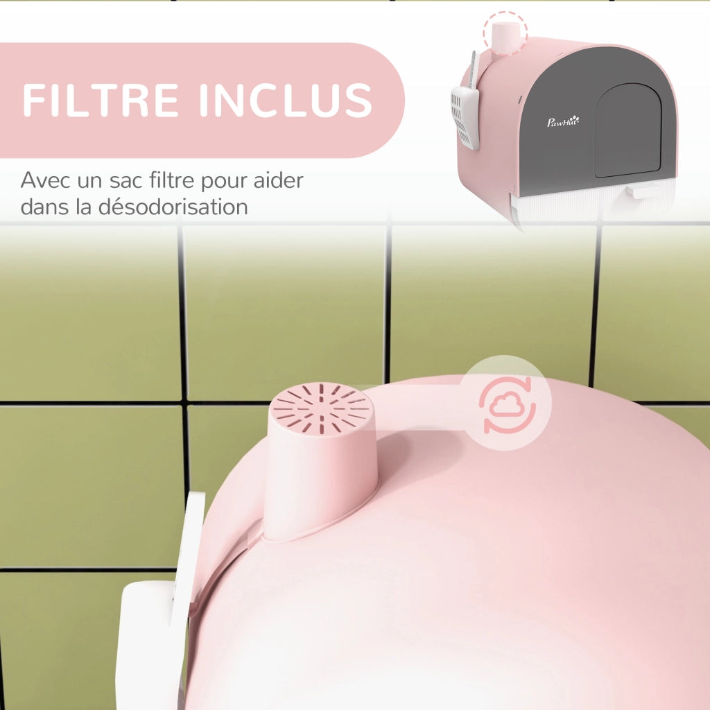 Bacchetto per gatti con porta ¨C Minimal ¨C 43x44x47 cm rosa